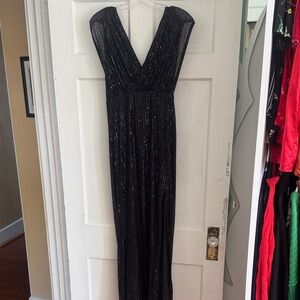 Molly Bracken Black Shimmer Maxi Dress